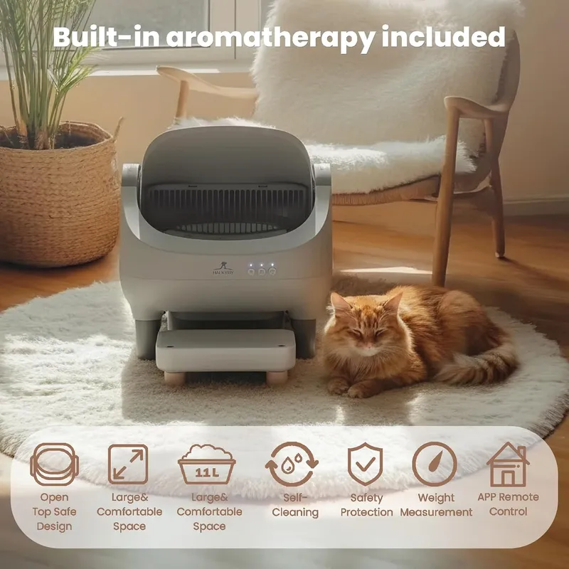HALKYDY Automatic Litter Box for Multiple Cats