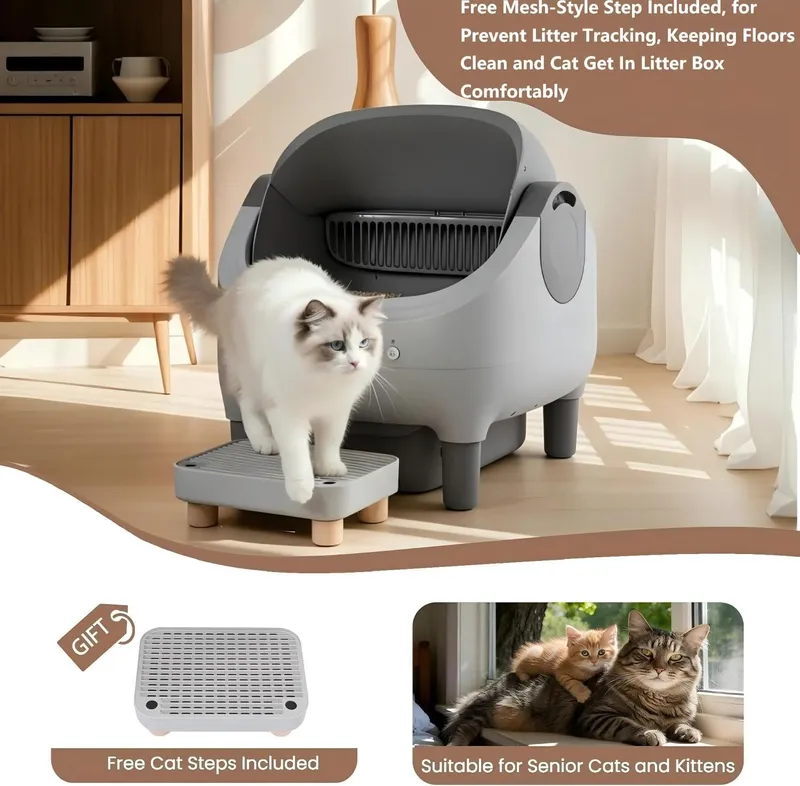 HALKYDY Open Top Large Capacity Self Cleaning Litter Box