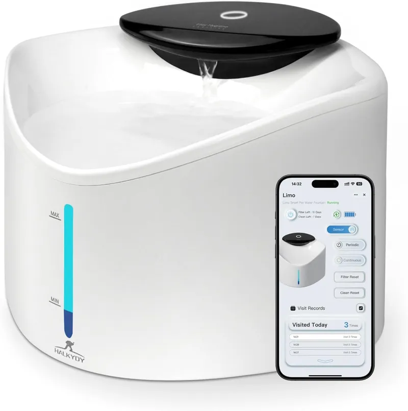 HALKYDY Wireless Cat Water Fountain